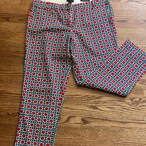 JCrew Printed Crop Pant 10